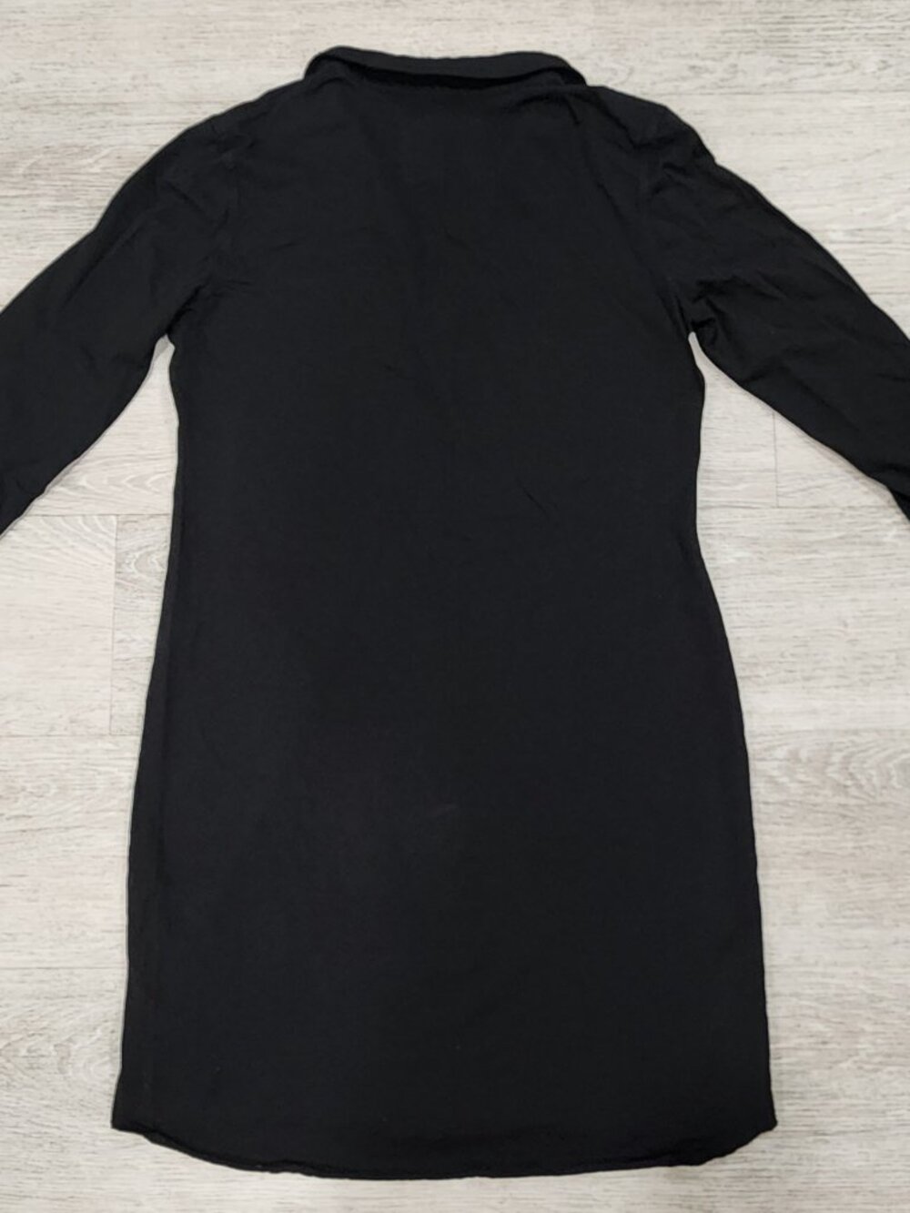 Frank & Eileen Lab Nicole Long Sleeve Henley Dress Heritage Jersey Black Women M - Picture 8 of 8